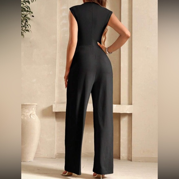 Luxe green stand collar comfy jumpsuit - Picture 3 of 16